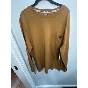 NWT Wrangler Workwear Men’s Long Sleeve Pen Pocket T-Shirt Brown Size Large